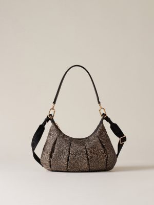 BORSA HOBO MEDIUM IN JET OP NATURALE