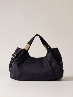 BORSA BAULETTO MEDIUN IN JET OP NERO