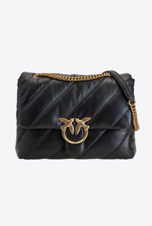 Big Love Bag Puff Maxi Quilt Pinko Nero oro